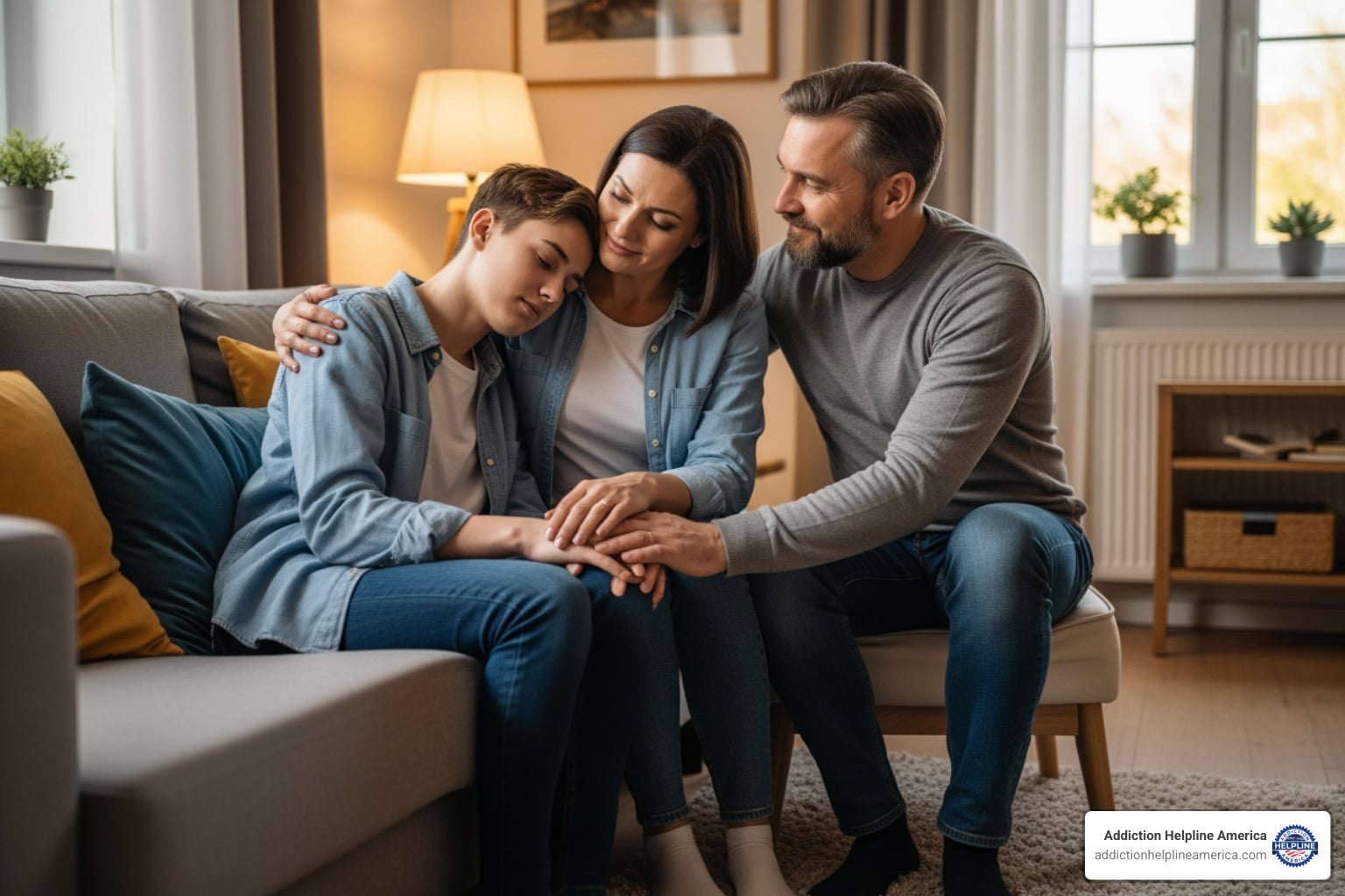image of a family showing support for a person in recovery - Drug Addiction Treatment